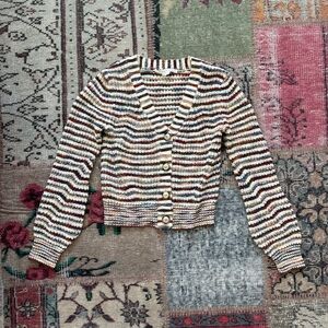 Veronica Beard Multicolor Striped Cardigan